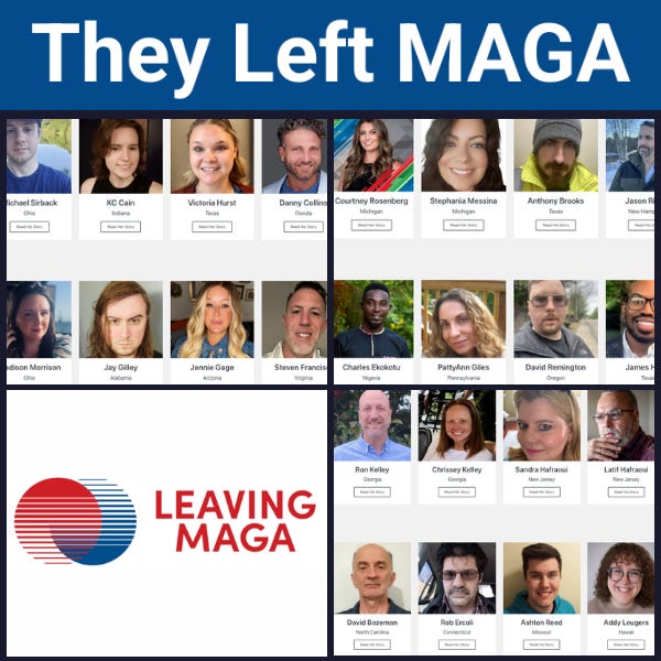 An image featuring the faces of people who've left MAGA.