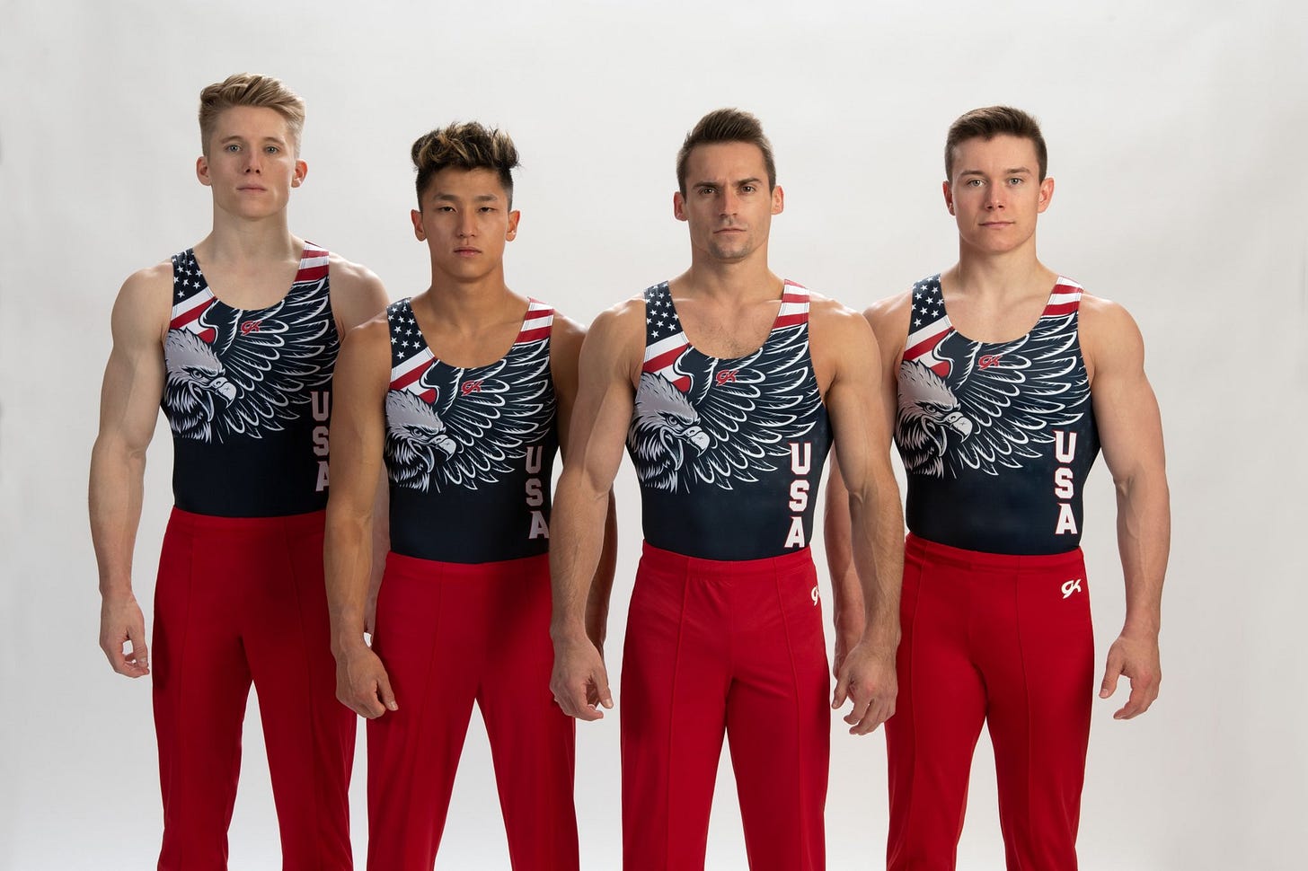 Inside Gymnastics on X: "Today's Team USA Look: The fierce Bald Eagle on  the U.S. men's competitive uniform symbolizes the strength and ferocity  displayed by the USA Men's Gymnastics Team. Shane Wiskus,