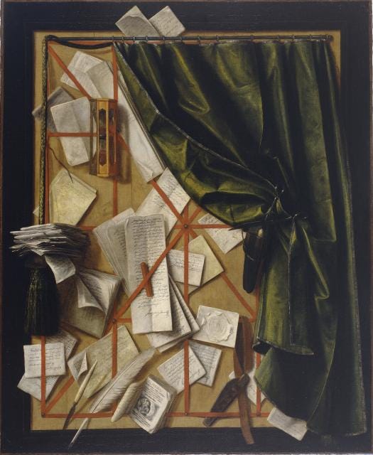 Trompe-l'oeil: Letter Rack with an Hourglass, a Razor and Scissors | Baroque  in the Southern Netherlands | An online museum
