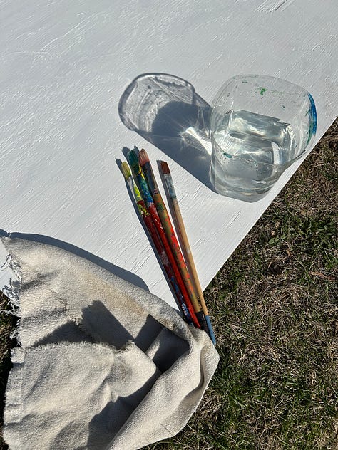 painting the diy lemonade stand