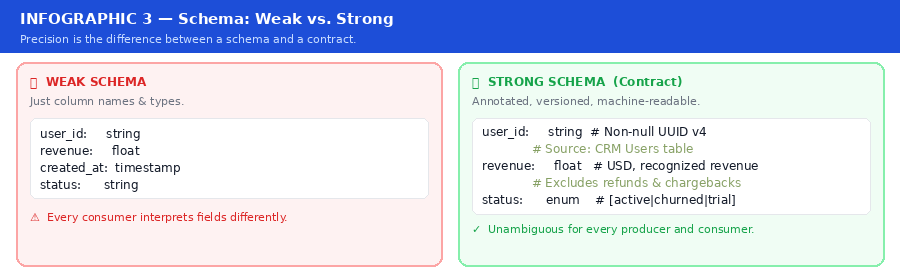 Infographic 3 — Schema: Weak vs. Strong