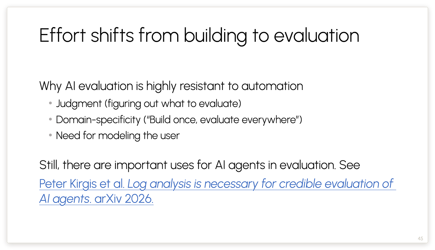 Effort shifts from building to evaluation Effort shifts from building to evaluation