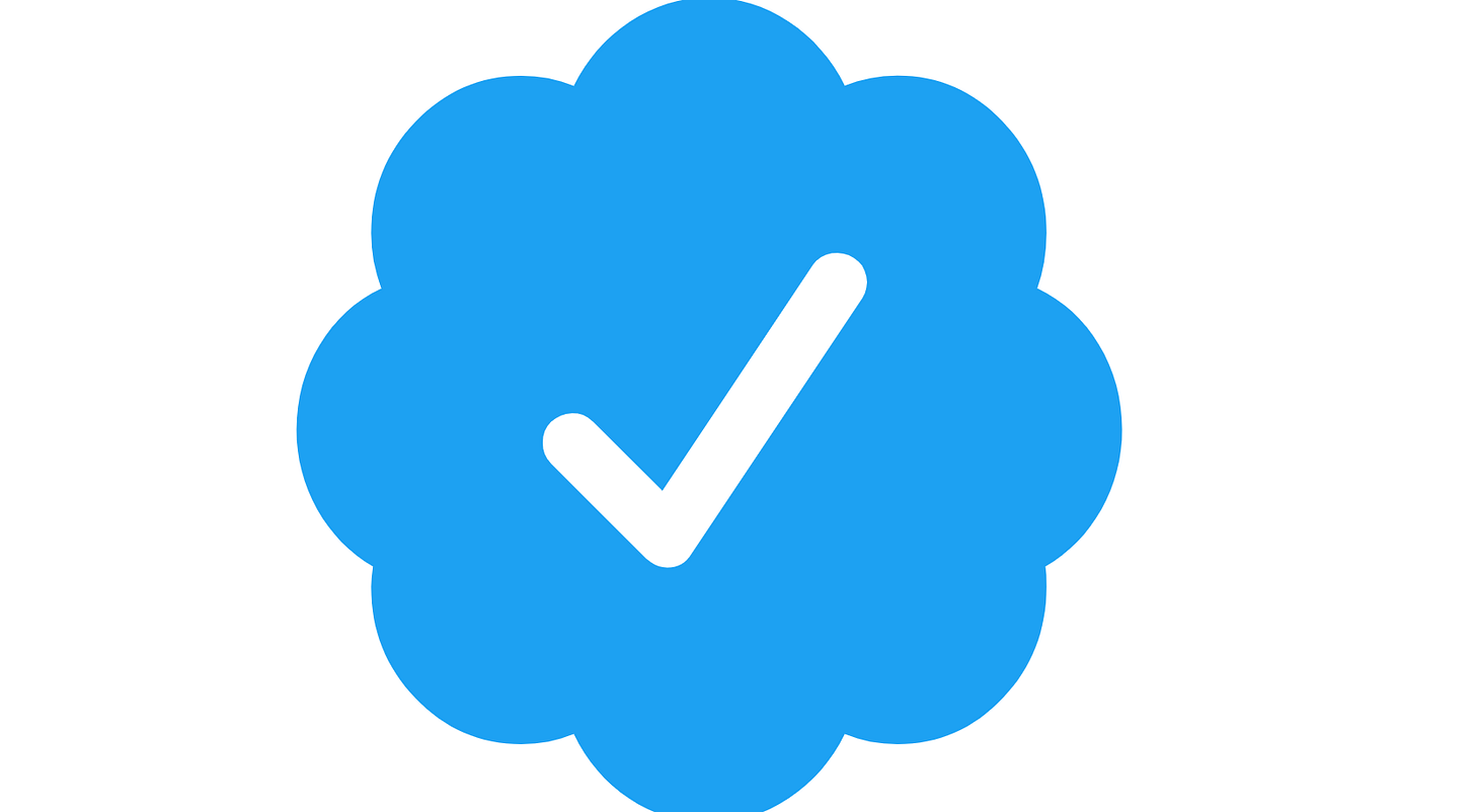 A white checkmark surrounded by a blue blob