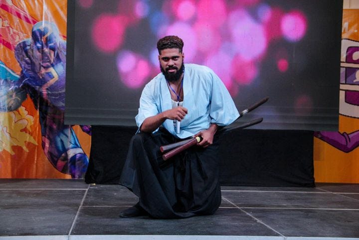 Pictures of cosplayers from previous editions of the lagos comic con