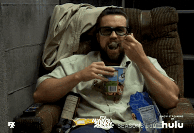 Always Sunny Eat Your Feelings GIF by HULU Always Sunny Eat Your Feelings GIF by HULU