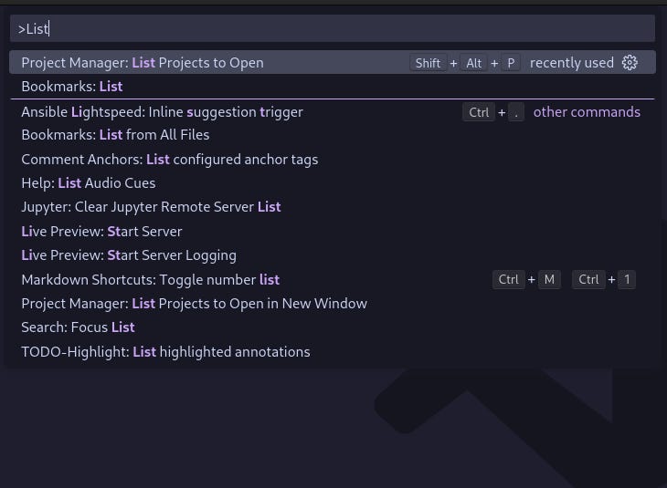 Fast switching between projects in Visual Studio Code