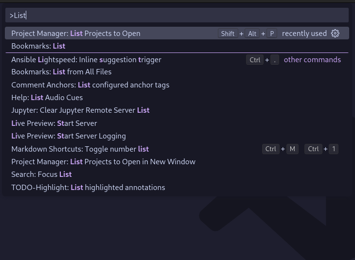 Fast switching between projects in Visual Studio Code