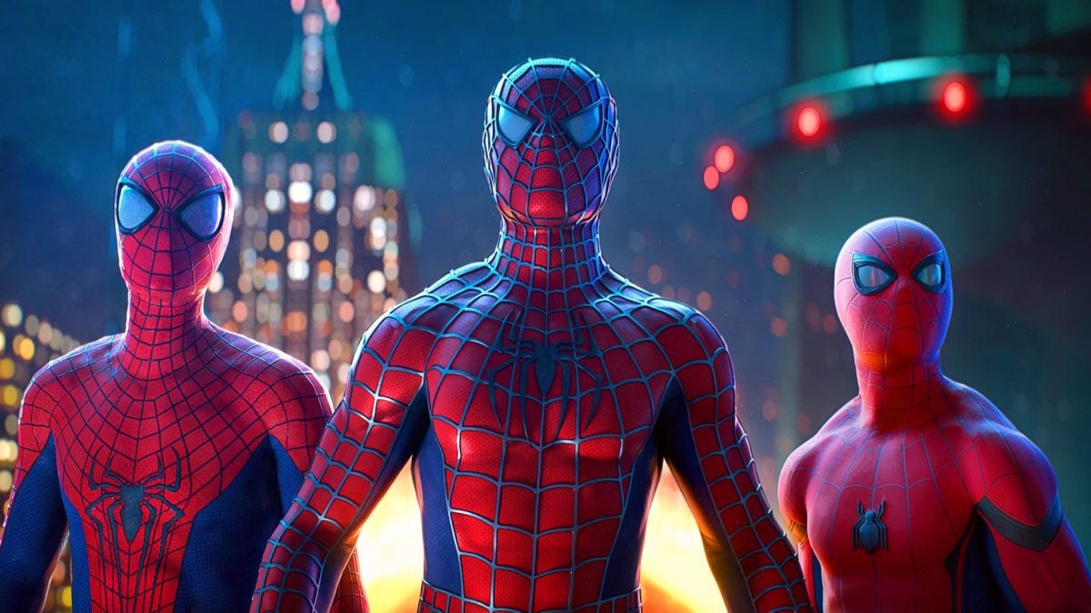three spidermans