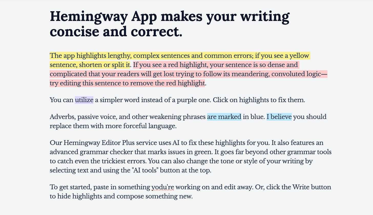 Hemingway App