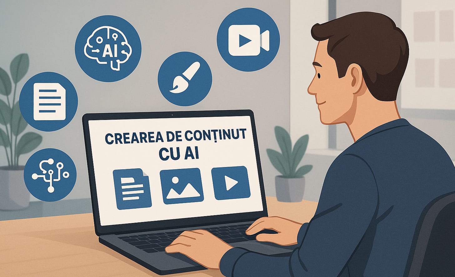 Creare de conținut cu ajutorul inteligenței artificiale: aplicații AI pentru generare de text, imagini și video