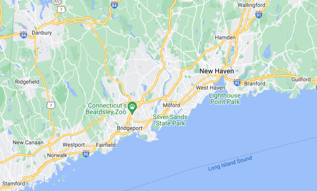 Map of Connecticut coastline