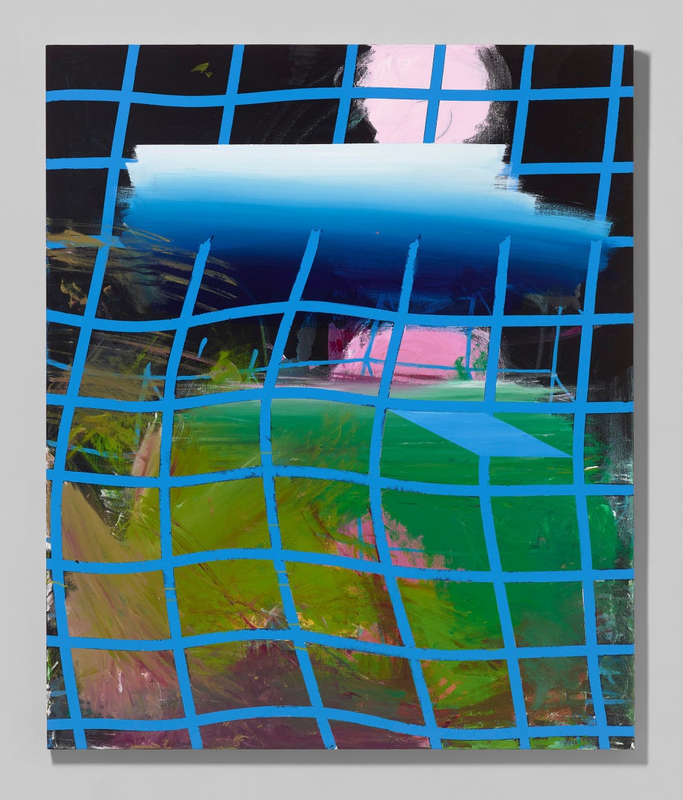 Shane Tolbert  Electric Netting, 2021  acrylic on canvas  60 x 50 inches