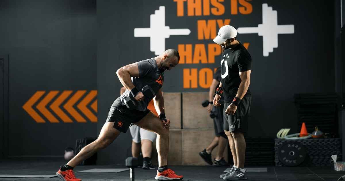 Men working out at the gym