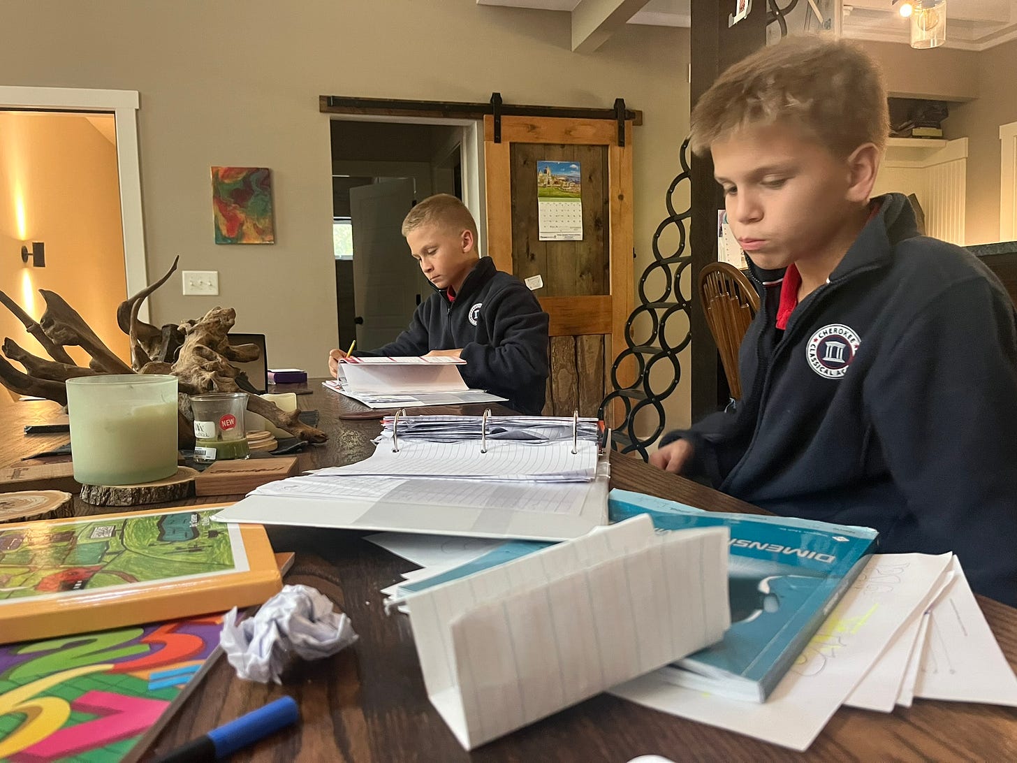 Classical Academy Boys Studying Classical Academy Boys Studying