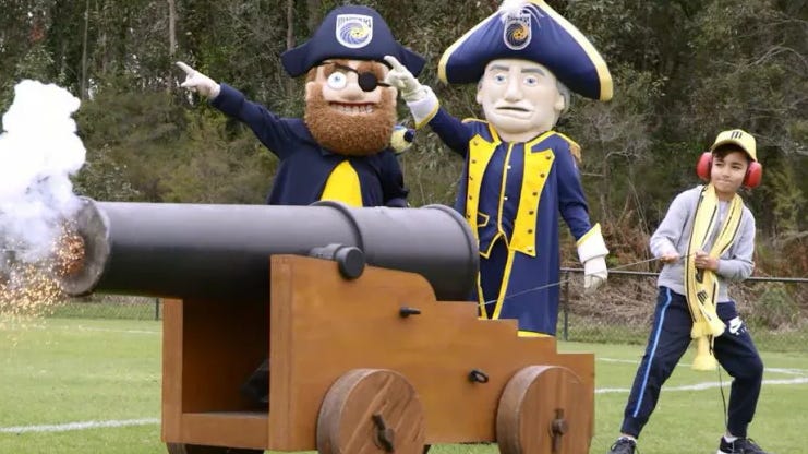 The cannon at central coast mariners being shot