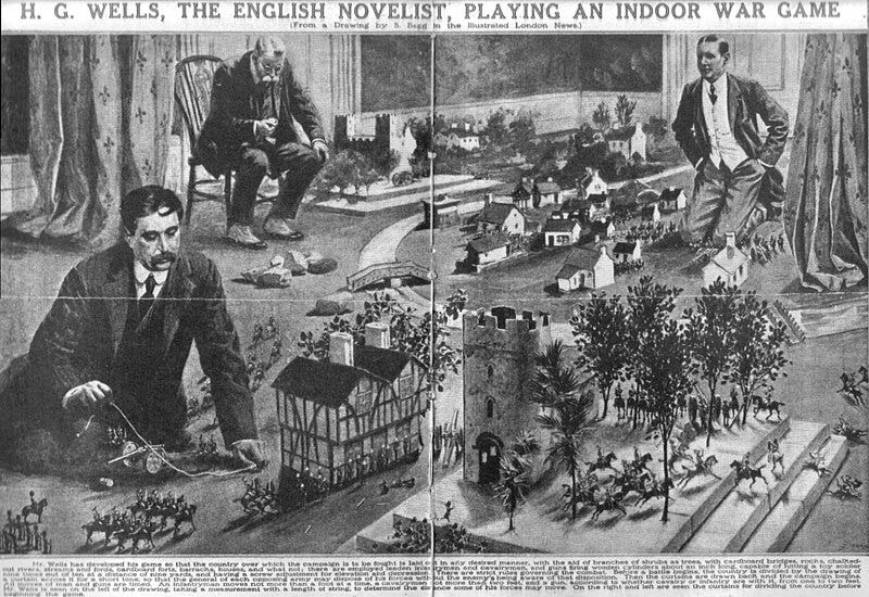 HG Wells plays a wargame he invented HG Wells plays a wargame he invented