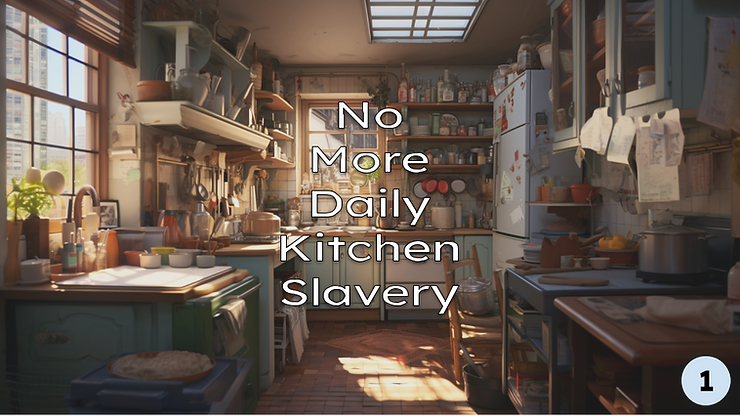 Fully-stocked, busy, overwhelming kitchen.