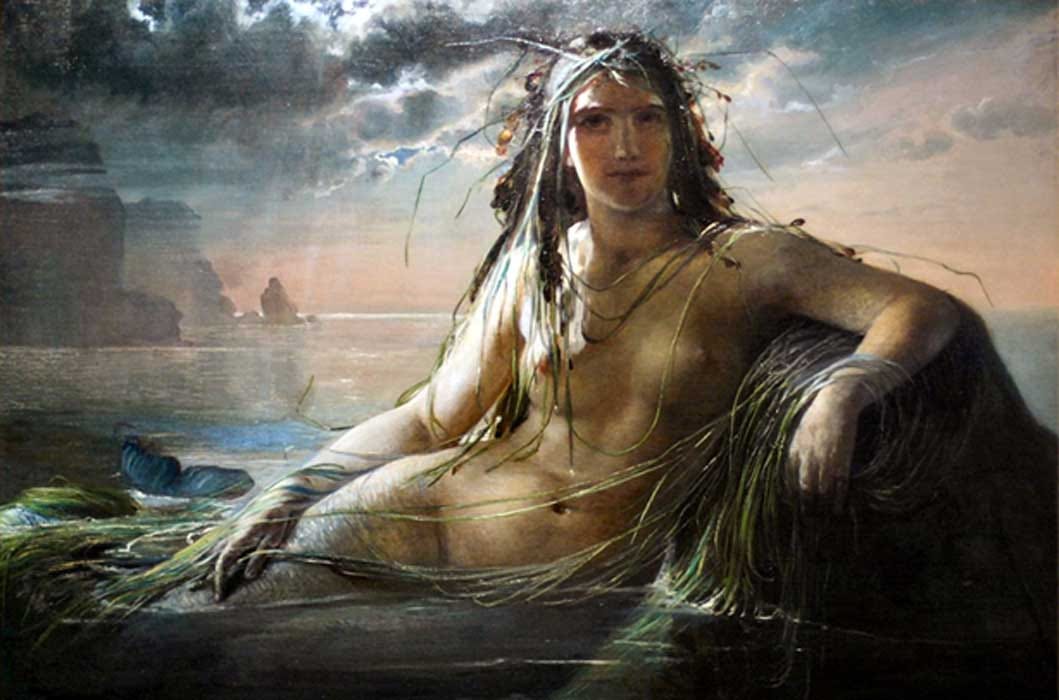 Painting of a mermaid by Elisabeth Jerichau Baumann, 1873.