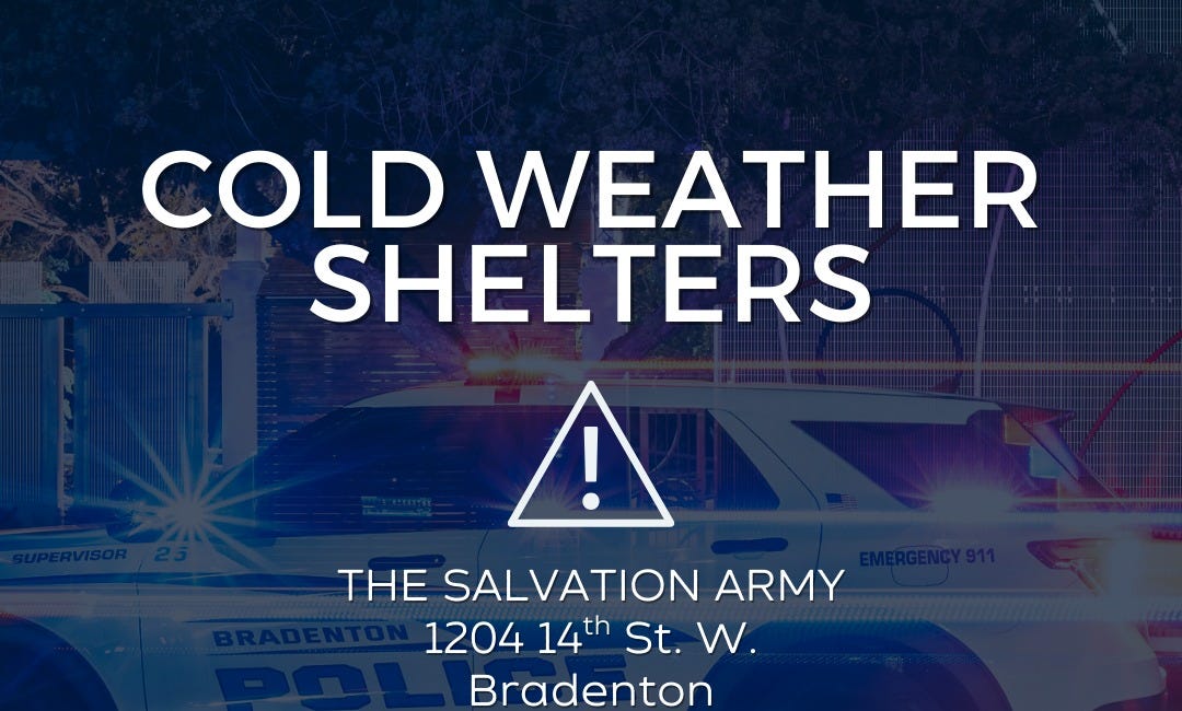 Manatee County to Reopen Cold Weather Shelters Ahead of MLK Jr. Holiday