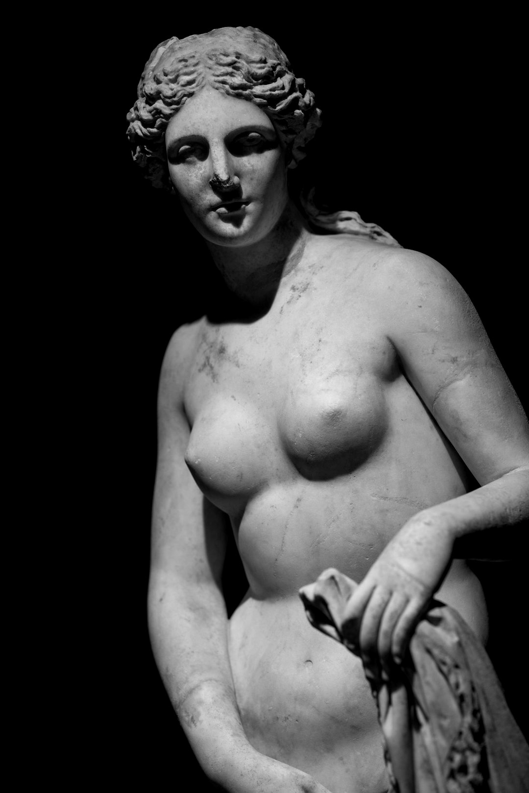 topless woman with black background topless woman with black background