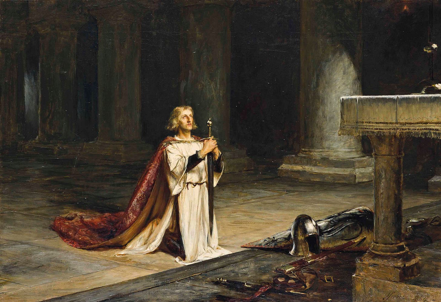 A Knight's Vigil, John Pettie, 1884