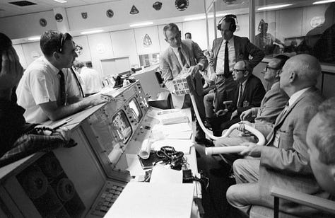 Mission Control Room for the NASA Apollo missions, 1960s.