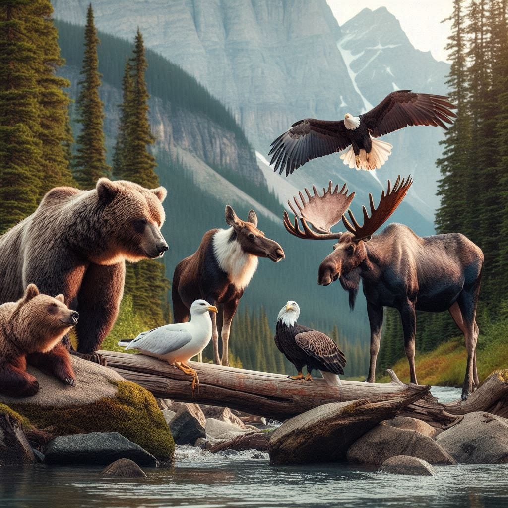 wildlife in banff summertime