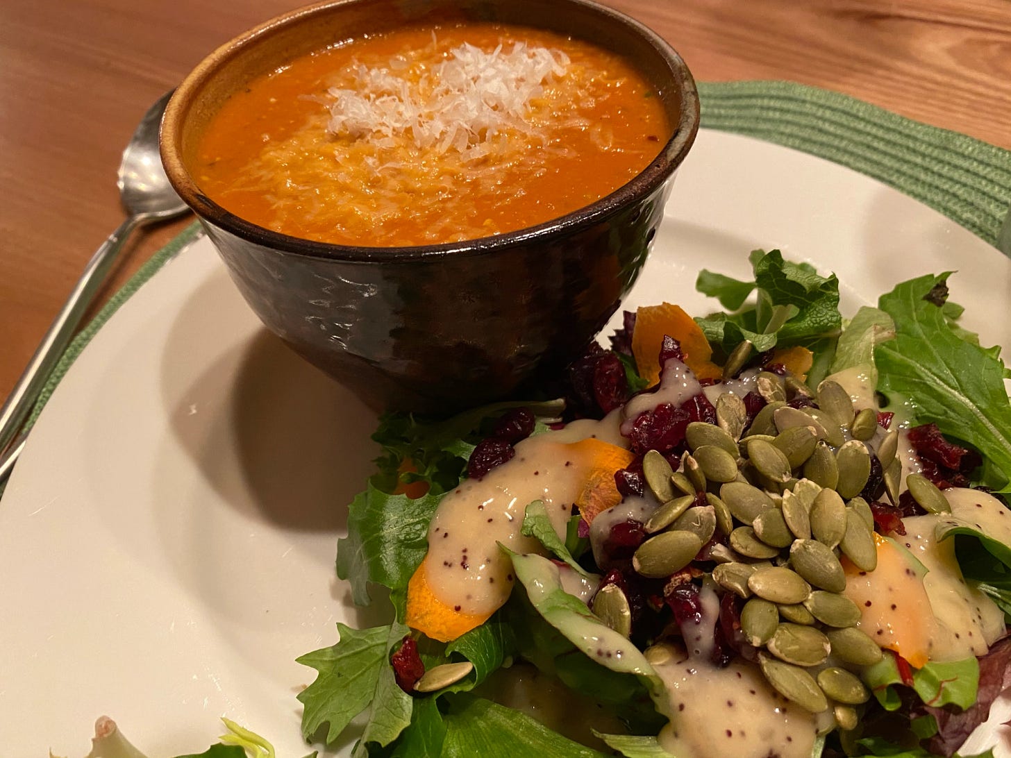 Tomato Basil Soup with Pesto