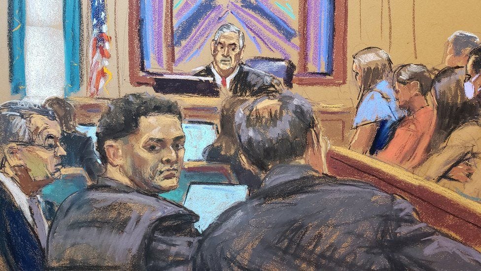 courthouse sketch of Sam Bankman-Fried courthouse sketch of Sam Bankman-Fried