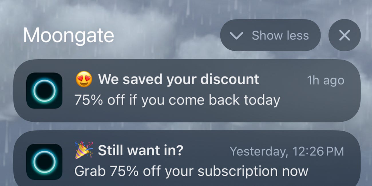 Send these push notifications