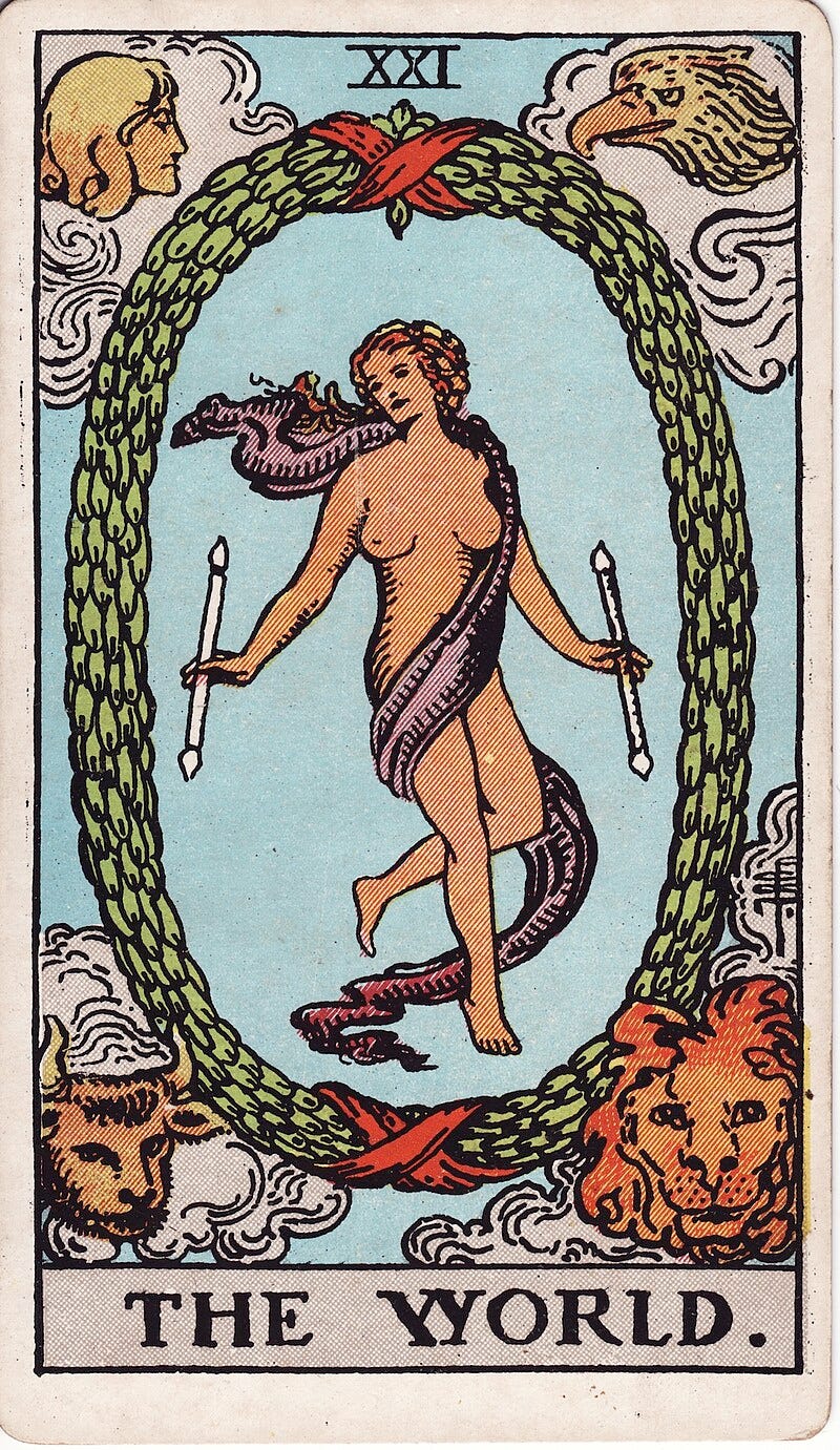 Waite-Smith Tarot Card: The World