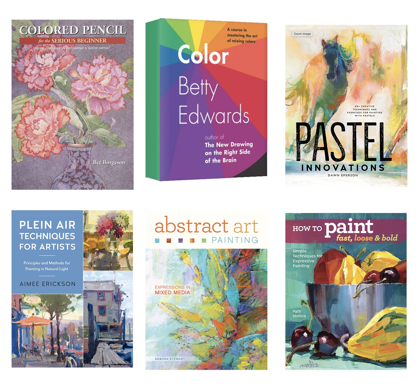 an assortment of art techniques books