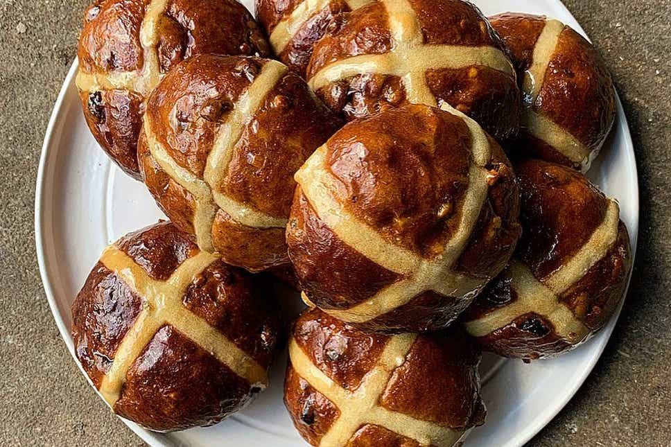 <p>Hot cross bun season is here </p>