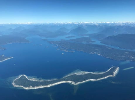 Aerial photo of Savary Island