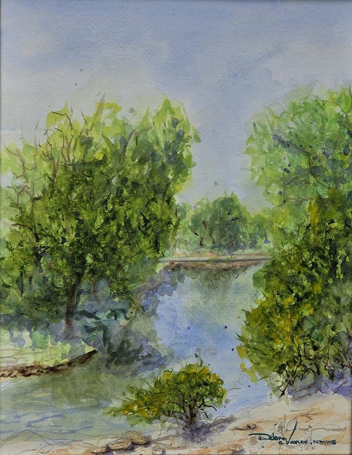 Four of Debra Vance's Watercolor paintings. 