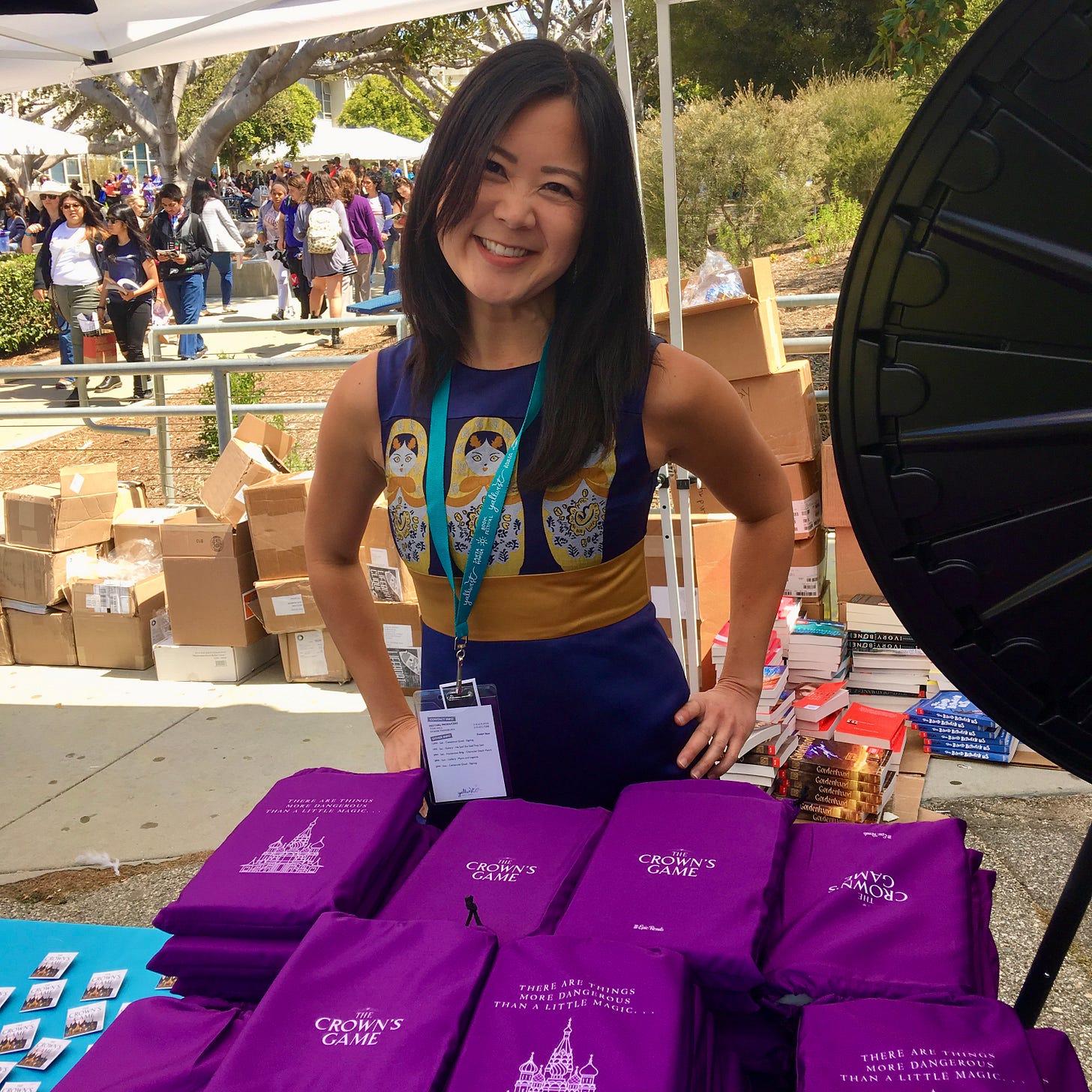 Author Evelyn Skye at the YALLWEST Book Festival in Santa Monica, California