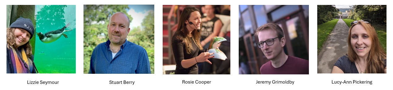 From left to right: Lizzie Seymour, Stuart Berry, Rosie Cooper, Jeremey Grimoldby, Lucy-Ann Pickering