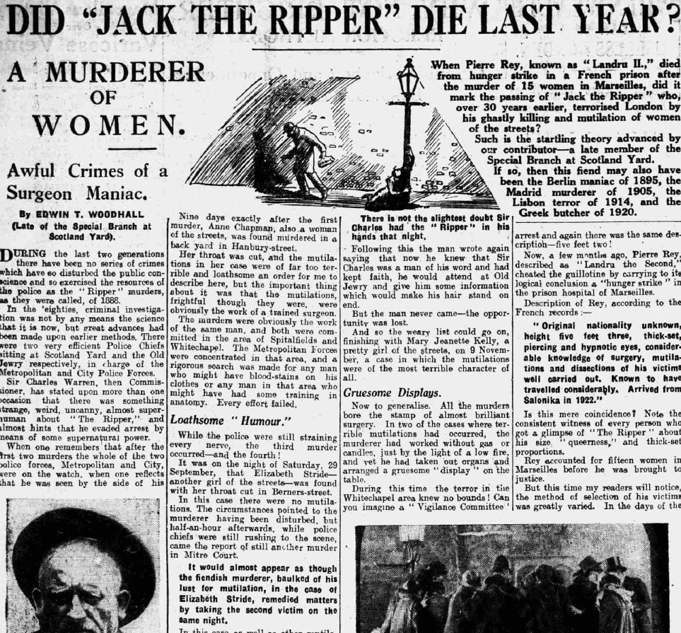 Newspaper clipping, Woodhall’s Ripper article, Birmingham Sunday Mercury, 26 May 1929 Newspaper clipping, Woodhall’s Ripper article, Birmingham Sunday Mercury, 26 May 1929