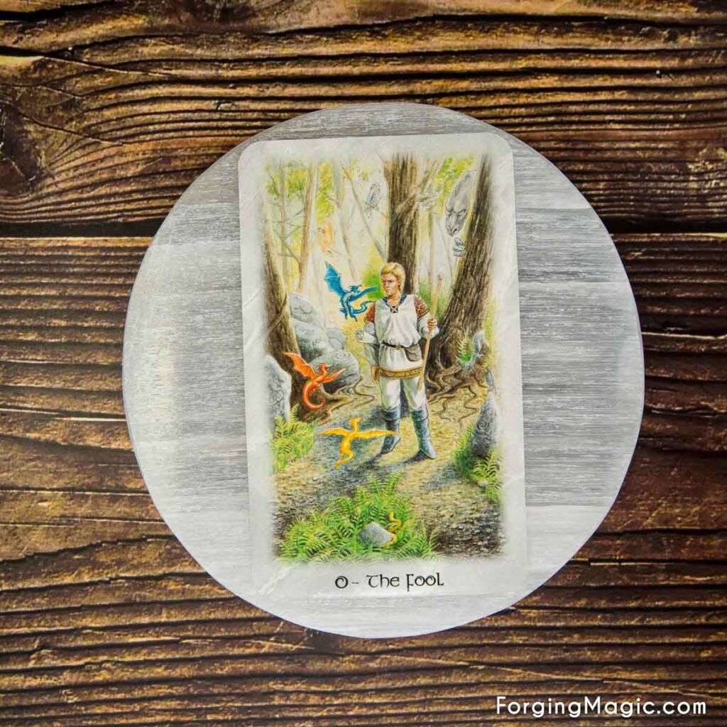 The Fool Card from Celtic Dragon Tarot Deck