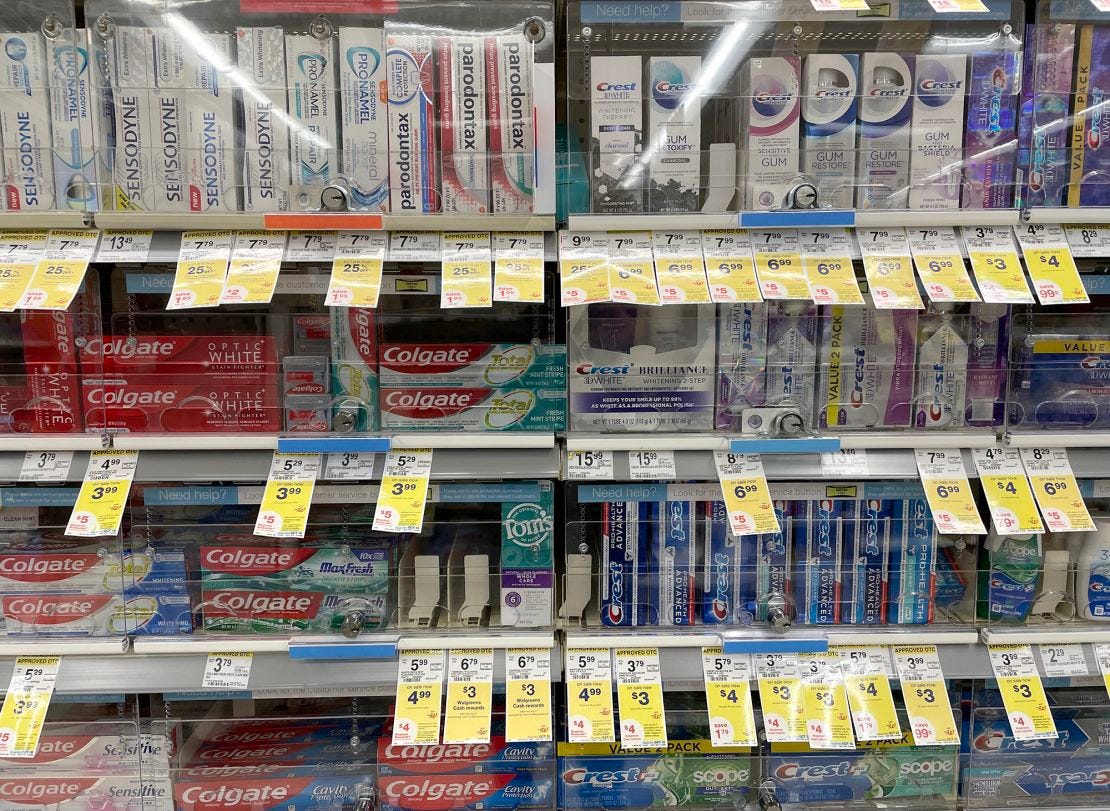 Even toothpaste is locked up these days. Even toothpaste is locked up these days.