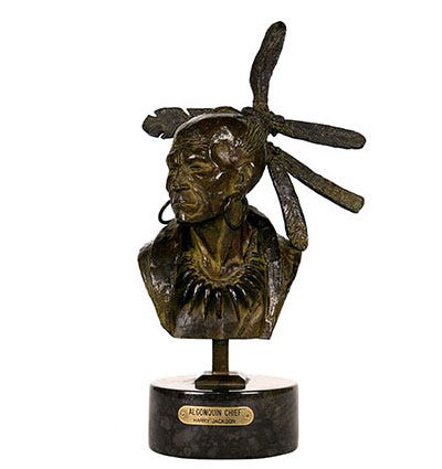 Algonquin Chief Bust, Patina 1971 (Courtesy of Harry Jackson Studios)