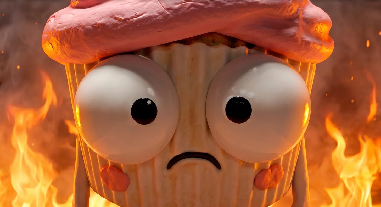 AI assisted image based on BuzzFeed's Cupcake character.