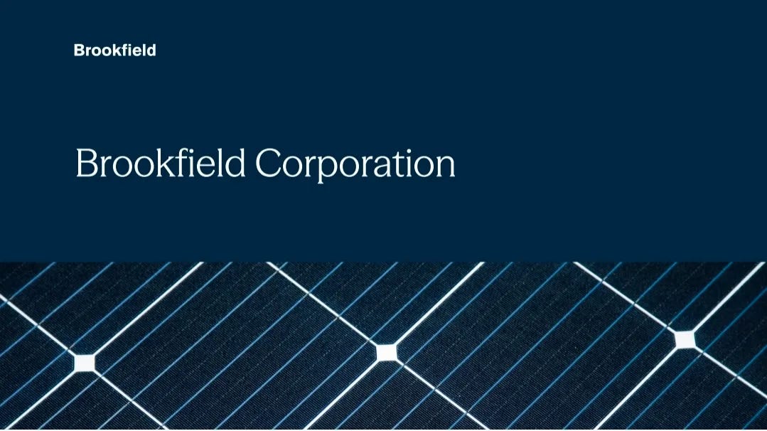 May be an image of text that says 'Brookfield Brookfield Corporation' May be an image of text that says 'Brookfield Brookfield Corporation'