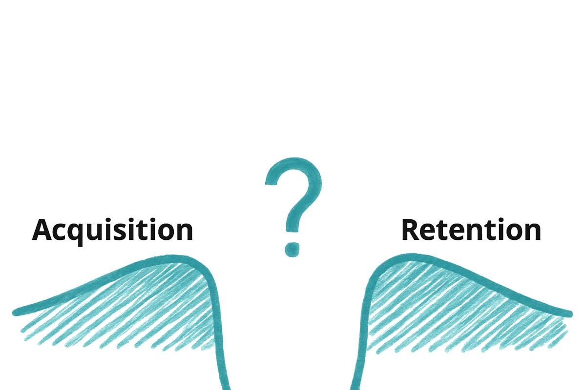 Gap between acquisition and retention