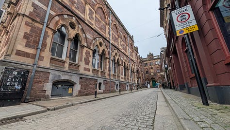 City alleys and streets in Exeter
