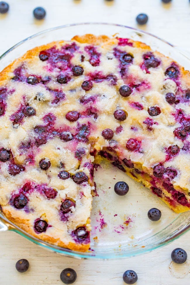 Crustless Blueberry Pie – a FAST, crustless, no-mixer dessert that’s perfect for summer entertaining, picnics, or potlucks!! Somewhere in between pie, cake, and blondies is what you get with this FABULOUS blueberry dessert recipe! Take advantage of those FRESH blueberries!! Crustless Blueberry Pie – a FAST, crustless, no-mixer dessert that’s perfect for summer entertaining, picnics, or potlucks!! Somewhere in between pie, cake, and blondies is what you get with this FABULOUS blueberry dessert recipe! Take advantage of those FRESH blueberries!!