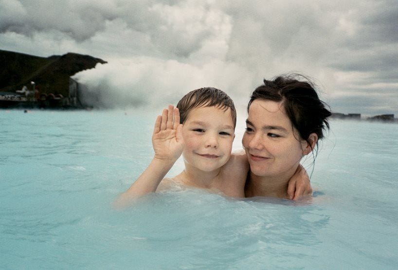 Bjork and her son Sindri photographed in at The Blue Lagoon in Iceland ... Bjork and her son Sindri photographed in at The Blue Lagoon in Iceland ...