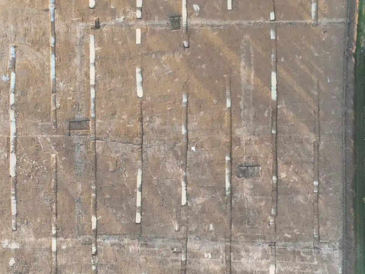 Drone view of the Gallic settlement. Credit: Brice Beauchesne. Drone view of the Gallic settlement. Credit: Brice Beauchesne.