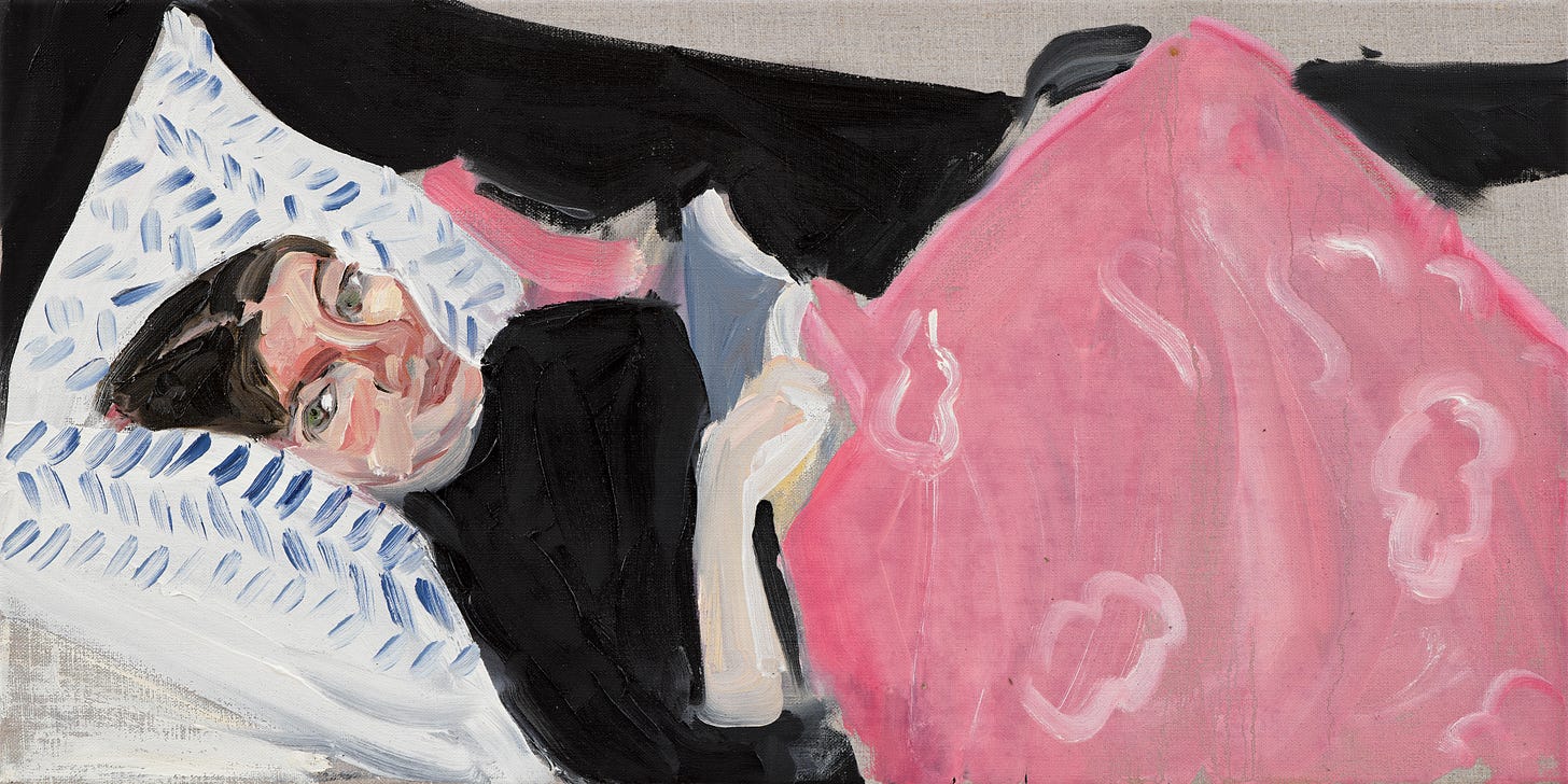 Chantal Joffe, Esme with a Book in the Studio, 2025