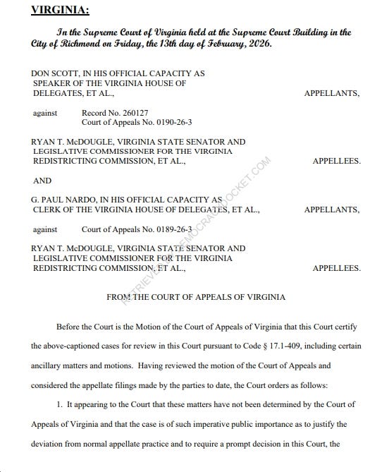 BREAKING: “Big win” as VA Supreme Court Says Redistricting Referendum ...
